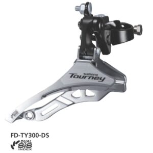 FRONT DERAILLEUR, FD-TY300, TOURNEY, BAND TYPE, SIS, TOP ROUTE, 28.6MM, FOR 42T, CS-ANGLE:66-69 CL: 47.5MM, IND.PACK