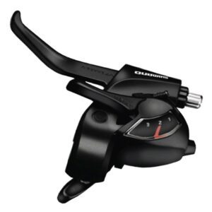 RUČICA MENJAČA/KOČNICE SHIMANO ST-EF41-L, LEVA 3 BRZINE, INNER SHIFT CABLE 1800MM, 2 FINGER, FOR V-BRAKE, BLACK, IND.PACK