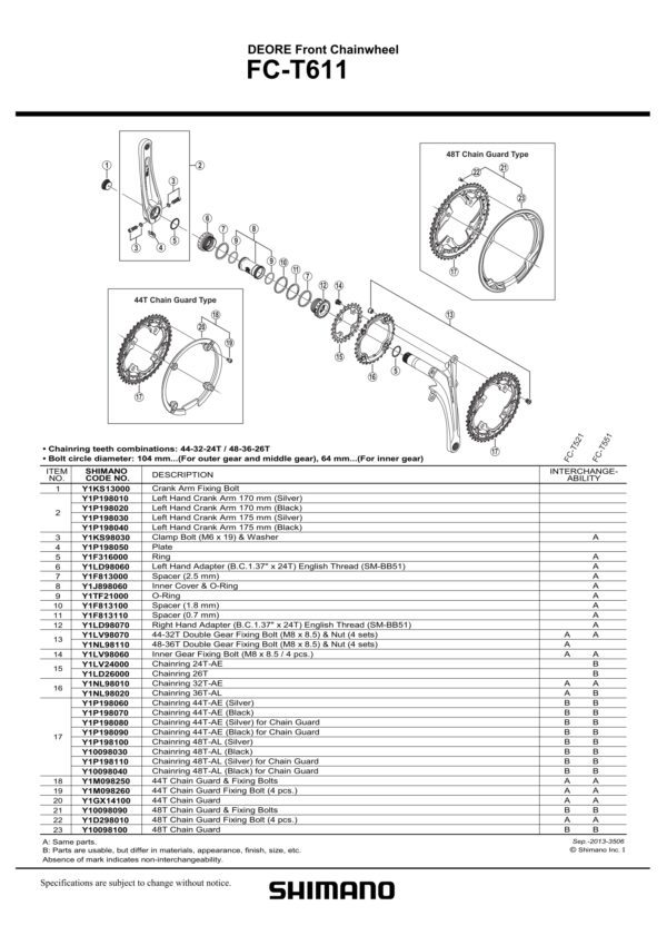 ZAVRTANJ KURBLE SHIMANO FC-T661
