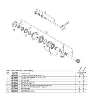 KONUS SHIMANO FH-M785 LEVI (M14) & CONE (M14) W/DUST COVER