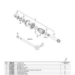 KONUS SHIMANO FH-M788 LEVI LOCK NUT M15 & CONE M15 W/DUST CAP
