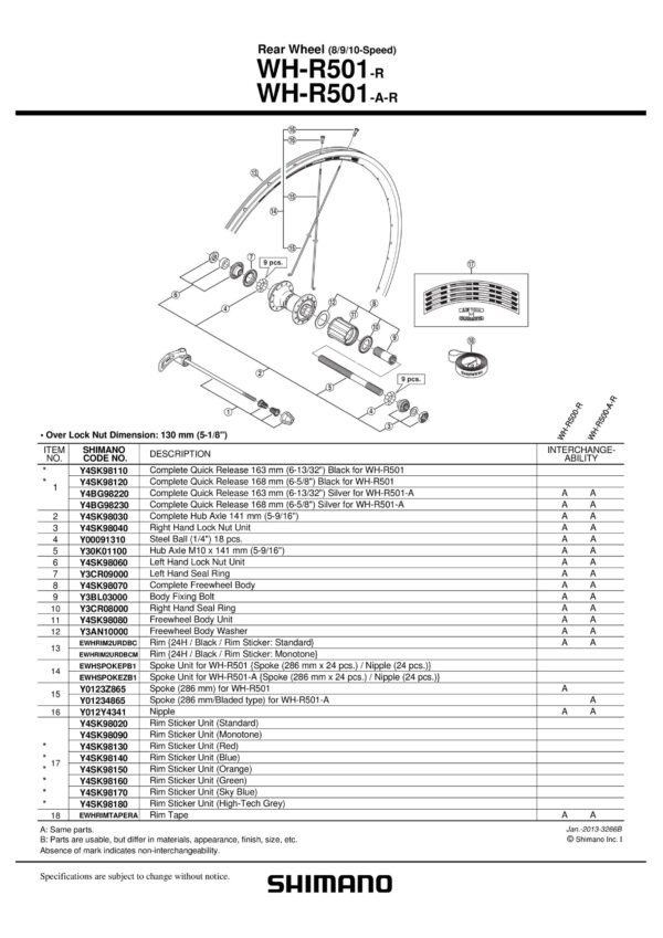 KONUS SHIMANO WH-R501-R LEVI