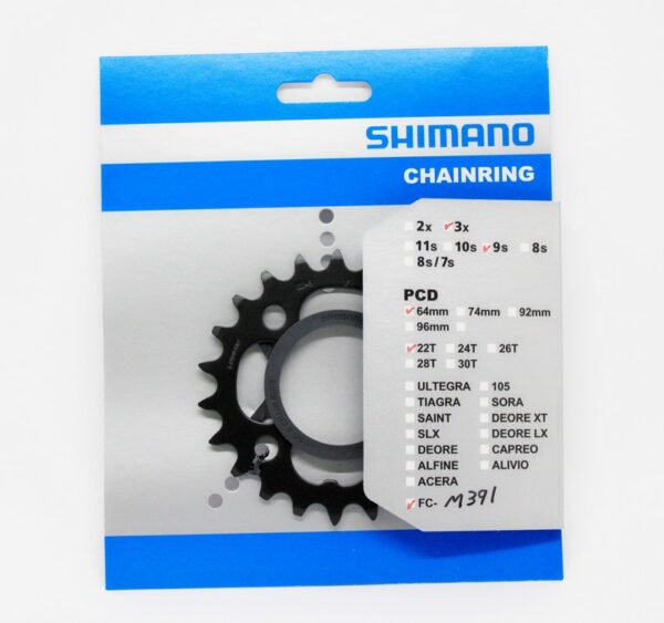 LANČANIK SHIMANO FC-M391 22T BLACK & CHAIN PROTECTOR