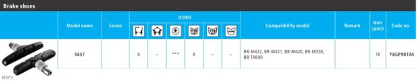 PAKNOVI SHIMANO BR-M330 SET 50 PARI WITH NUT, SEMI-BULK