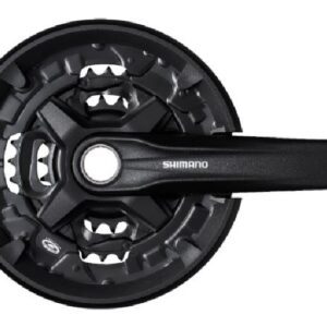 POGON SHIMANO FC-MT210-3, FOR REAR 9-SPEED, 2-PCS FC, 175MM, 40-30-22T W/CG, W/O BB PARTS, FOR CHAIN LINE 50MM, BLACK, IND.PACK