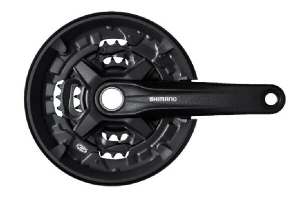 POGON SHIMANO FC-MT210-3, FOR REAR 9-SPEED, 2-PCS FC, 175MM, 40-30-22T W/CG, W/O BB PARTS, FOR CHAIN LINE 50MM, BLACK, IND.PACK