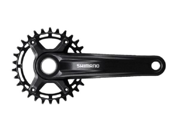 POGON SHIMANO FC-MT510-1, FOR REAR 12-SPEED, 2-PCS FC, 175MM, 34T W/O CG, W/O BB PARTS, FOR CHAIN LINE 52MM, BLACK, IND.PACK