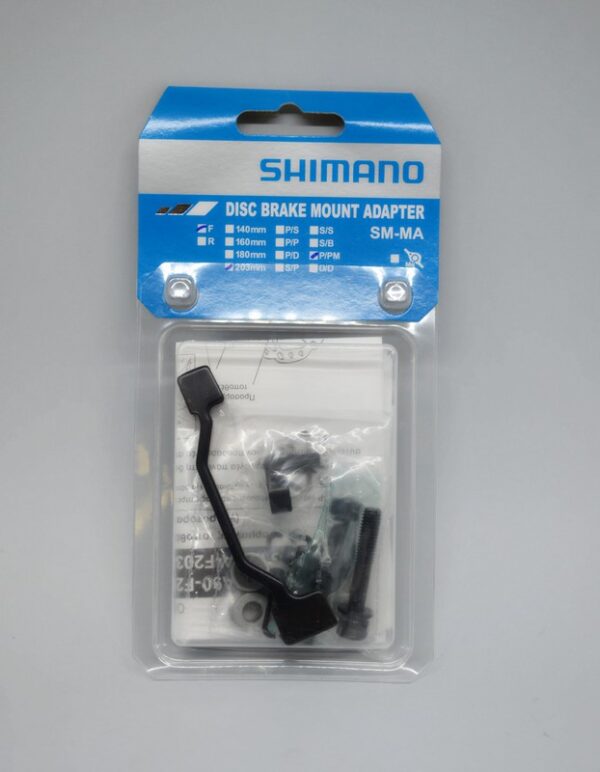 ADAPTER ZA DISK KOČNICU SHIMANO SM-MA-F203P/PM, FIXING BOLT(LONG X1, SHORT X1), SNAP RING(NEW) X1, WASHER-A X2, WASHER-B X2, IND.PACK