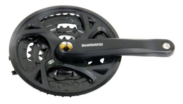 POGON SHIMANO ACERA FC-M371-L, 48X36X26T, CRANK ARM 170MM, FOR REAR 9 SPEED, W/CG INTEGRATED, CHAINCASE COMPATIBLE, W/FIXING BOLT, BLACK, SHIMANO LOGO, IND.PACK