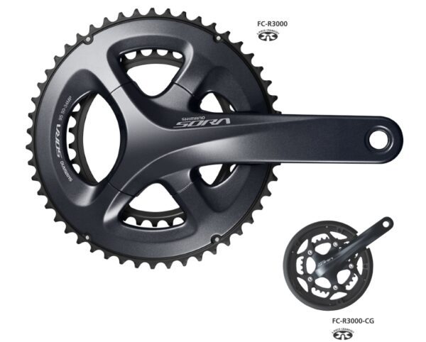 POGON SHIMANO SORA FC-R3000, 50X34T, KURBLA 175MM, 9 BRZINA, 2-PCS FC, W/O CG, W/O BB PARTS, IND.PACK