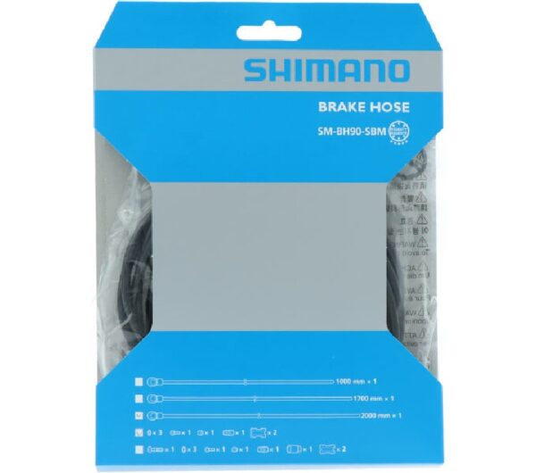 CREVO ZA HIDRAULIČNU KOČNICU SHIMANO SM-BH90-SBM, BANJO COLOR ; BLACK, 2000MM (BLACK), W/O HOSE COVER, W/O BANJO BOLT, W/TL-BH61, IND.PACK