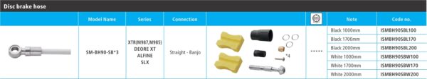 CREVO ZA HIDRAULIČNU KOČNICU SM-BH90-SB, 1700MM BLACK(CUTTABLE), STRAIGHT CONNECT TYPE BL(NOT ASSEMBLED), W/CONNECTING UNIT, W/TL-BH61, IND.PACK