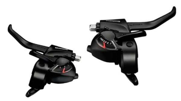 RUČICE MENJAČA/KOČNICA SHIMANO TOURNEY ST-EF41, 7X3 BRZINA, 2 FINGER, FOR V-BRAKE, STD SHIFT & BRAKE CABLE LENGTH, BLACK, IND.PACK