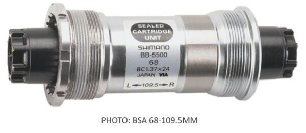 SREDNJA GLAVA SHIMANO 105 BB-5500, BSA, 68-118.5MM, HOLLOW AXLE, W/O FIXING BOLT, IND.PACK