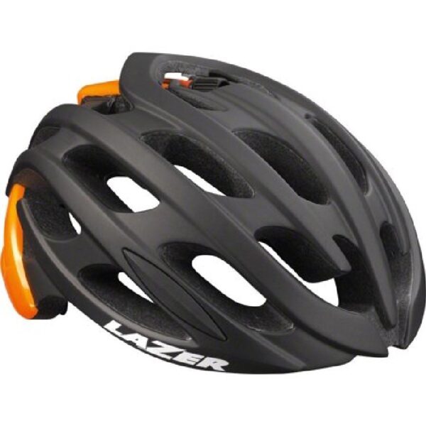 KACIGA BICIKLISTIČKA LAZER BLADE (ROAD) MAT BLACK FLASH ORANGE L