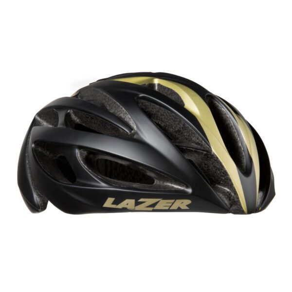 KACIGA BICIKLISTIČKA LAZER O2 (ROAD) MATTE BLACK GOLD M-L