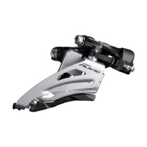 MENJAČ PREDNJI SHIMANO FD-M3120-M-B, ALIVIO, FOR 2X9, MID CLAMP, SIDE SWING, 34.9MM BAND(W/31.8 & 28.6MM ADAPTER), CS-ANGLE:64-69, FOR TOP:36T, CL:51.8MM, IND.PACK