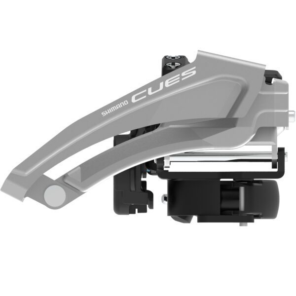 MENJAČ PREDNJI SHIMANO CUES FD-U4010-L, FOR 2X9,LOW CLAMP, TOP-SWING, (HS CODE 87149990) MADE IN INDONESIA, 34.9MM BAND(W/31.8 & 28.6MM ADAPTER), CS-ANGLE:63-68, FOR TOP GEAR:46T, CL:48.8MM, IND.PACK