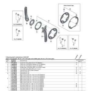 KURBLA POGONA SHIMANO ZA FC-M3000, LEVA 175MM