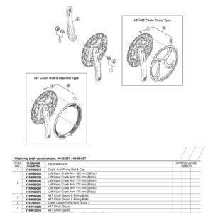 ŠTITNIK LANCA ZA SHIMANO POGON FC-M371 44T & FIXING BOLTS