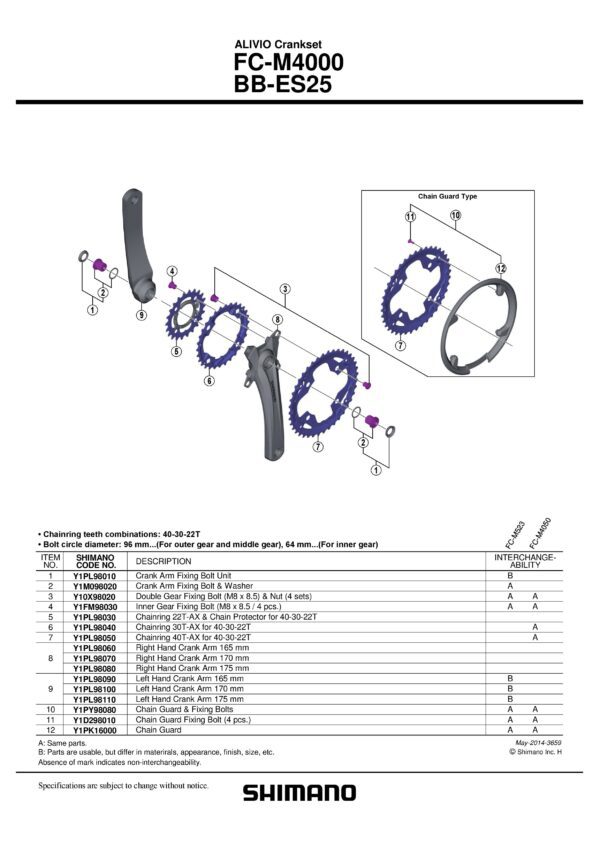 LANČANIK SHIMANO FC-M4000 22T & CHAIN PROTECTOR