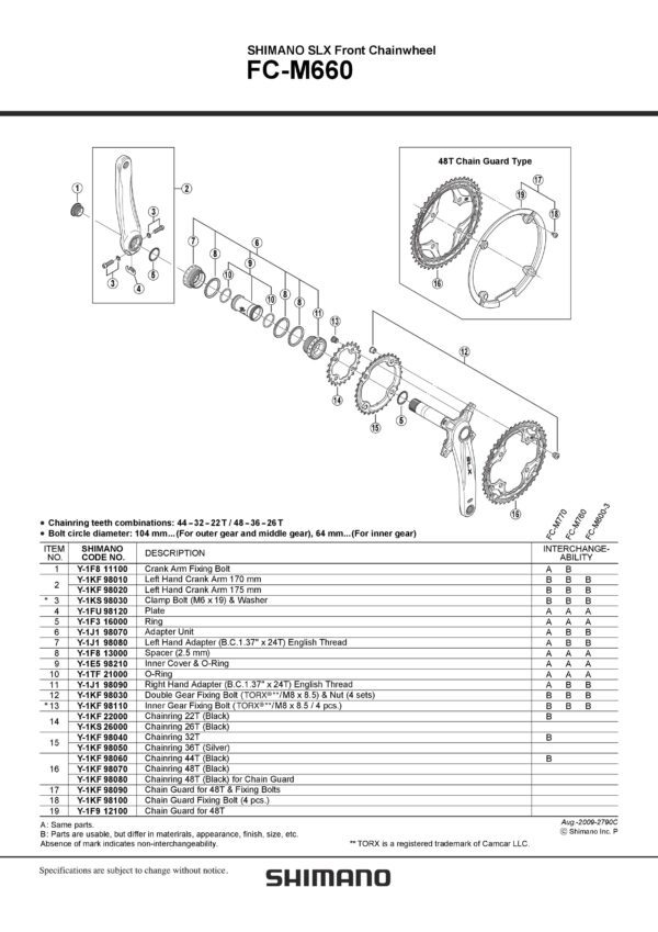 LANČANIK SHIMANO FC-M660 22T (L)