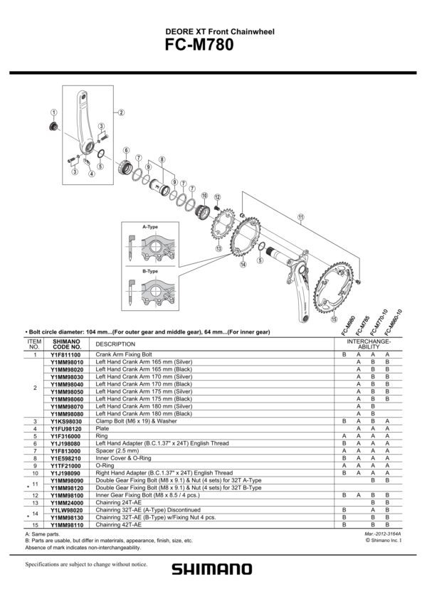 LANČANIK SHIMANO FC-M780 42T-AE