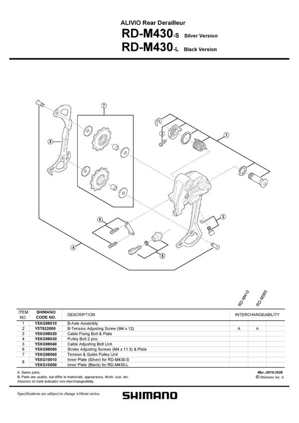 ROLNICA MENJAČA ZADNJEG SHIMANO RD-M430