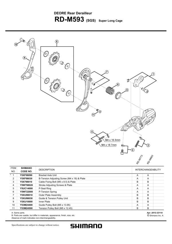 ROLNICA MENJAČA ZADNJEG SHIMANO RD-M593