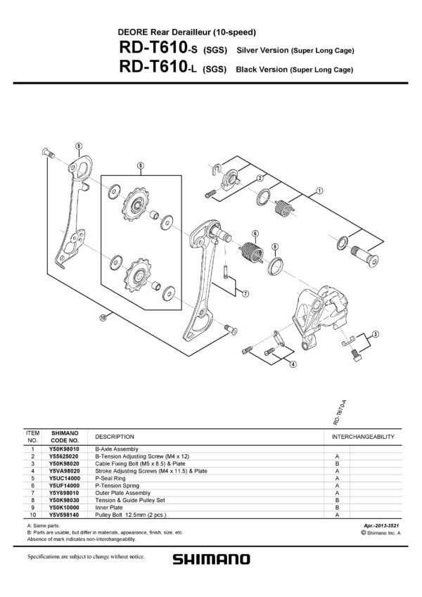 ROLNICA MENJAČA ZADNJEG SHIMANO RD-T610