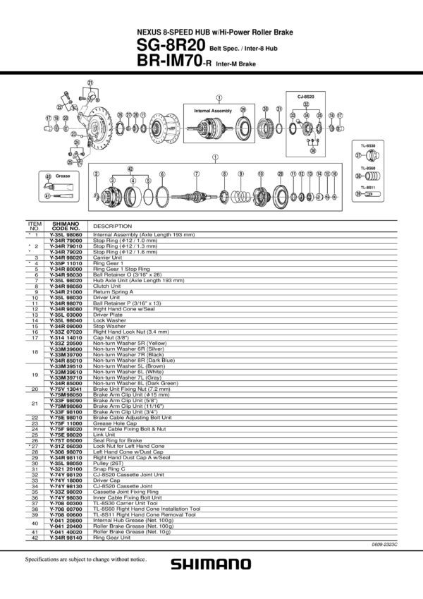 VENČIĆ ZA SHIMANO SG-8R20 o 3/16" X 26