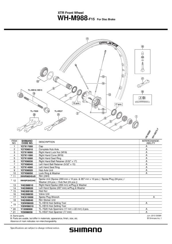 ULOŽAK NABLE SHIMANO ZA WH-M988/WH-6800 (HUB NUT)