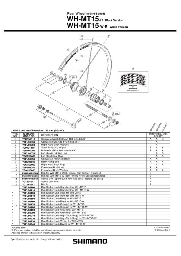 KONUS SHIMANO WH-MT15-R DESNI