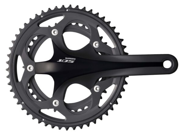 POGON SHIMANO FC-5750L, 105 DOUBLE 172.5MM HOLLOWTECH 2, ZA 10-BRZINA, 50X34T W/O BB PARTS, CRNI, IND.PACK