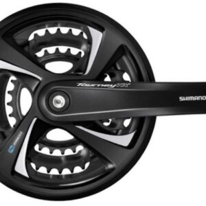 POGON SHIMANO TOURNEY FC-TX801, 48X38X28T, KURBLA 175MM,  7/8 BRZINA, CHAINCASE COMPATIBLE, INCL. FIXING BOLT, FOR CHAIN LINE 50MM, W/CG, SILVER, IND.PACK