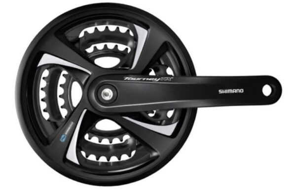 POGON SHIMANO TOURNEY FC-TX801, 48X38X28T, KURBLA 175MM, 7/8 BRZINA, CHAINCASE COMPATIBLE, INCL. FIXING BOLT, FOR CHAIN LINE 50MM, W/CG, BLACK, IND.PACK