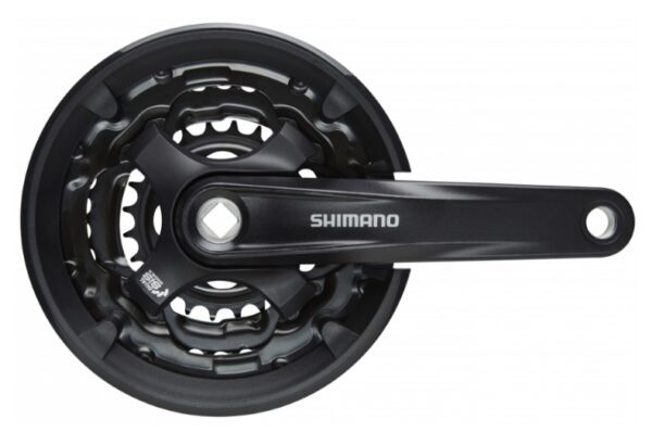 POGON SHIMANO TOURNEY FC-TY701, 42X34X24 (BLACK/BLACK/BLACK), KURBLA 170MM, FOR REAR 6/7/8 BRZINA, CG, CRANK FIXING BOLT, BLACK, IND.PACK