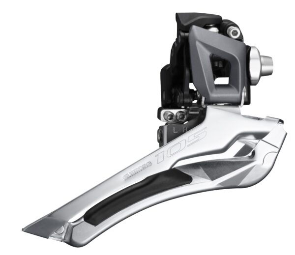 MENJAČ PREDNJI SHIMANO 105 FD-5801-L, DOUBLE, FOR REAR 11 BRZINA, DOWN SWING, BRAZED-ON, CS ANGLE 61-66, CL 43.5MM, BLACK, IND.PACK