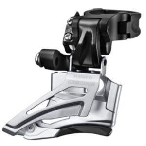 MENJAČ PREDNJI SHIMANO DEORE FD-M618-H, ZA 2X10, HIGH CLAMP, DOWN-SWING, TOP-PULL, BAND-TYPE 34.9MM (W/28.6&31.8 MM ADPT), CS-ANGLE:66-69, CRNI, IND.PACK