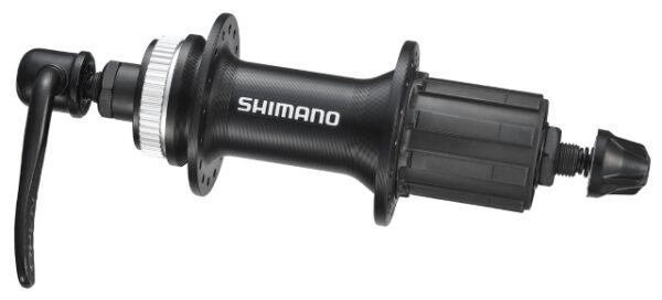 NABLA ZADNJA SHIMANO FH-RM35, 32H 8/9/10-BRZINA OLD 135MM AXLE 146MM QR 166MM(BLACK) FOR CENTER LOCK DISC BRAKE W/ROTOR MOUNT COVER, BLACK, IND.PACK