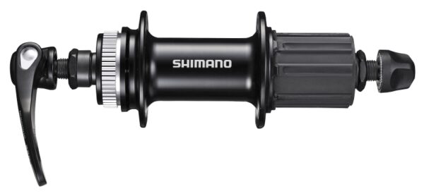 NABLA ZADNJA SHIMANO FH-RS505, 32H, 10/11 BRZINA, OLD 135MM, AXLE 146MM, QR 173MM, FOR ROTOR CENTER LOCK, W/O ROTOR MOUNT COVER, BLACK, IND.PACK