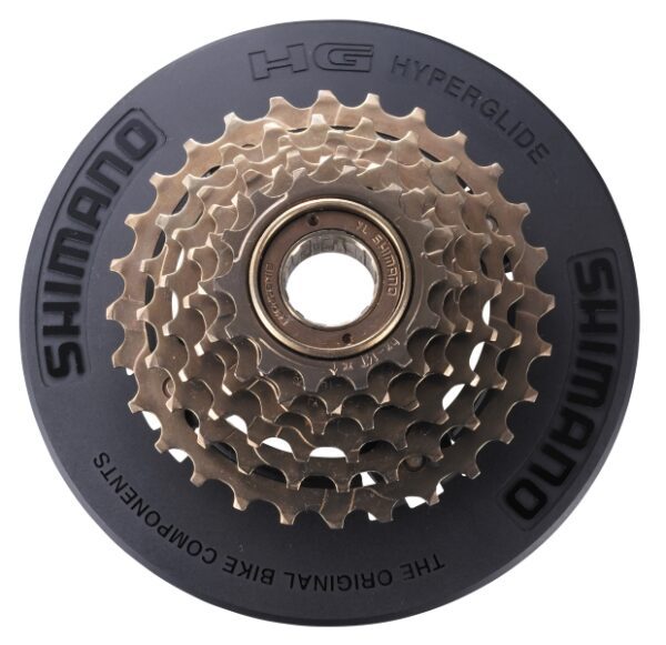LANČANIK SHIMANO TOURNEY MF-TZ20-CP, 6 BRZINA, 14-16-18-21-24-28T, BROWN, W/BLACK CHAIN PROTECTOR, BULK