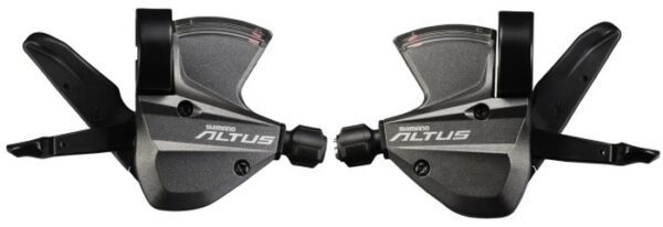 RUČICE MENJAČA SHIMANO ALTUS SL-M370-L, 9X3 BRZINA, INNER CABLE 2050MM/1800MM, OUTER CASING SP40 CRNE 600MM/600MM/300MM, OGD, CRNE, IND.PACK