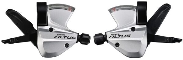 RUČICE MENJAČA SHIMANO ALTUS SL-M370-S, 9X3 SPEED, INNER CABLE 2050/1800MM, OUTER CASING SP40 600X600X300MM BLACK, W/OGD, SILVER, IND.PACK
