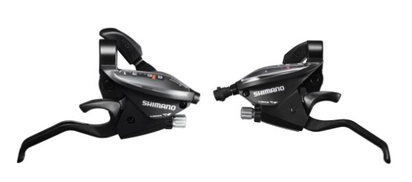 RUČICE MENJAČA/KOČNICA SHIMANO ST-EF510-2A, 7X3BRZINA ,2-FINGER, FOR V-BRAKE, STANDARD SHIFT & BRAKE CABLES BLACK, SILVER, IND.PACK