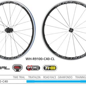 TOČKOVI SHIMANO DURA ACE WH-R9100-C40-CL, FRONT & REAR, 16H/21H, RIM CARBON CLINCHER, OLD 100/130MM, REAR QR 163MM, RIM TAPE, INCL. BAG, IND.PACK