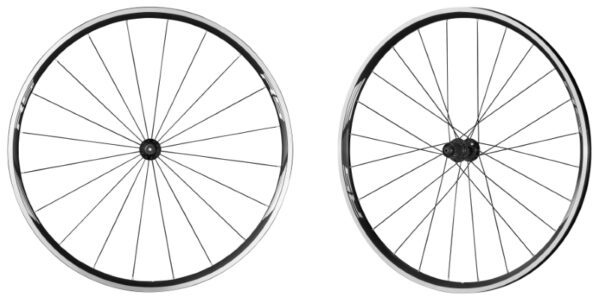 TOČKOVI SHIMANO WH-RS010, PREDNJI & ZADNJI, FOR 11 SPEED, OLD 100/130MM, RIM CLINCHER BLACK (W/TAPE) WITH STANDARD STICKER, QR BLACK, REAR QR 163MM, IND.PACK