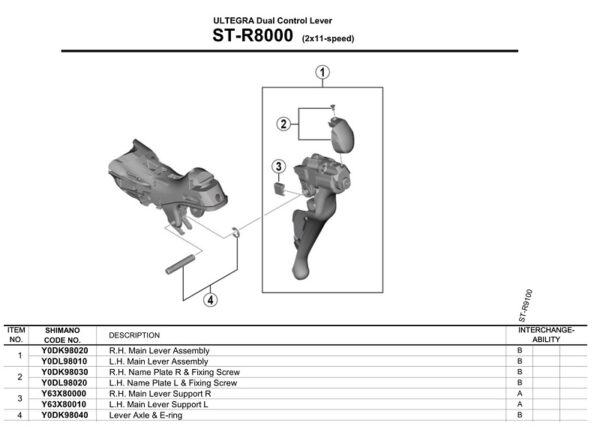 PLASTIKA I ZAVRTANJ RUČICE MENJAČA/KOČNICE SHIMANO ST-R8000 LEVA