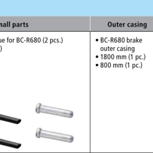 BUŽIR I SAJLA KOČNICE SHIMANO ULTEGRA 6800 SET POLYMER COATED, INNER STAINLESS 1.6MM 1000MM/2000MM, OUTER CASING BLACK BC-R680 800MM/1800MM, OUTER CAP BC-R680 2 PCS, INNER CAP 2 PCS